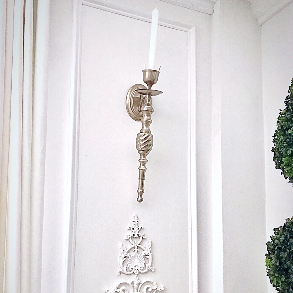 Brush nickel candle sconces